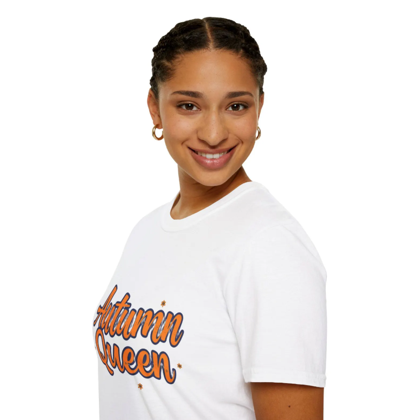 Autumn Queen Unisex Softstyle T-Shirt, Cozy Fall Tee, Gift for Autumn Lover, Seasonal Fashion, Thanksgiving Celebration Top