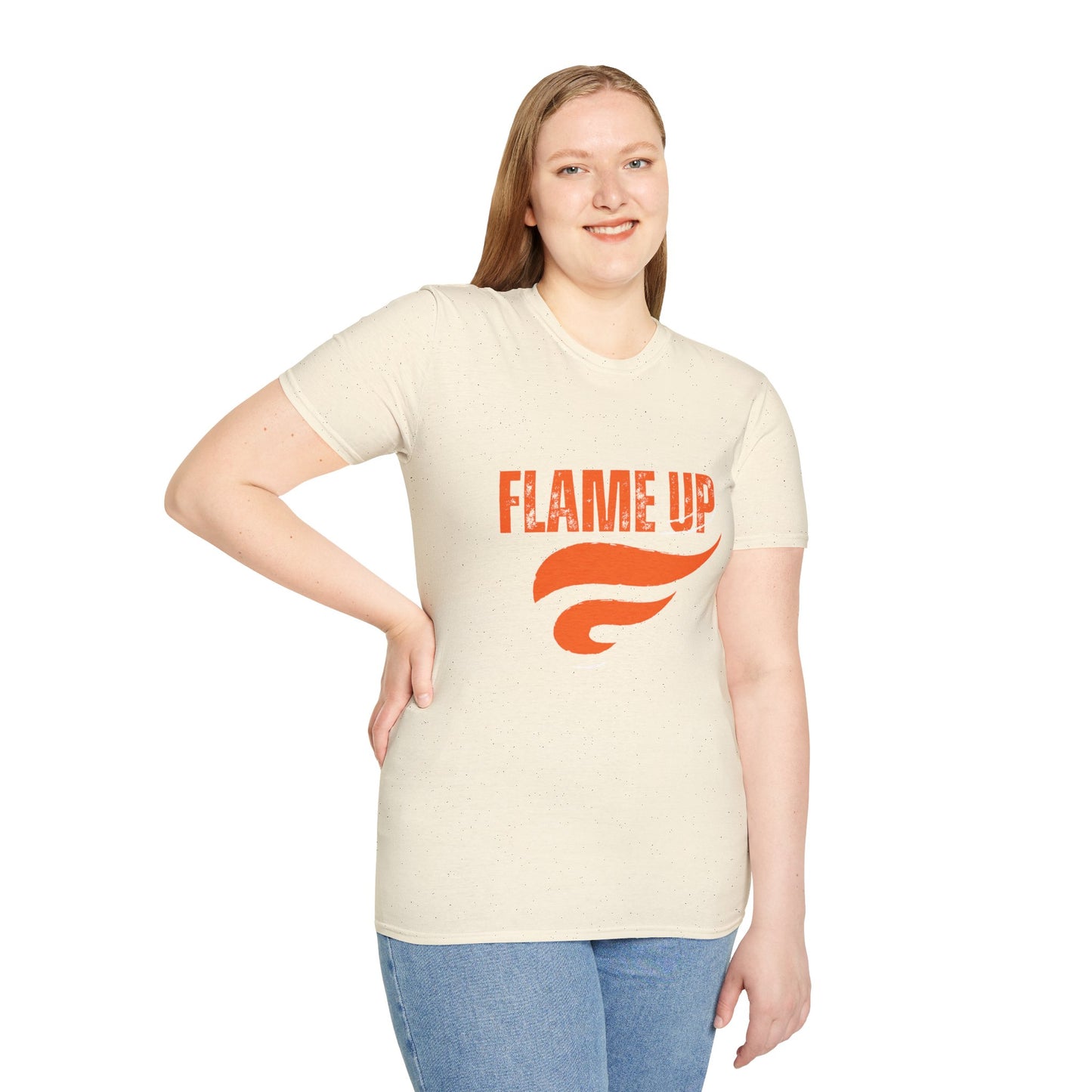 Flame Up Unisex Softstyle T-Shirt - Motivational Graphic Tee, Casual Wear, Workout Apparel, Gift for Fitness Enthusiasts, Bold [...]