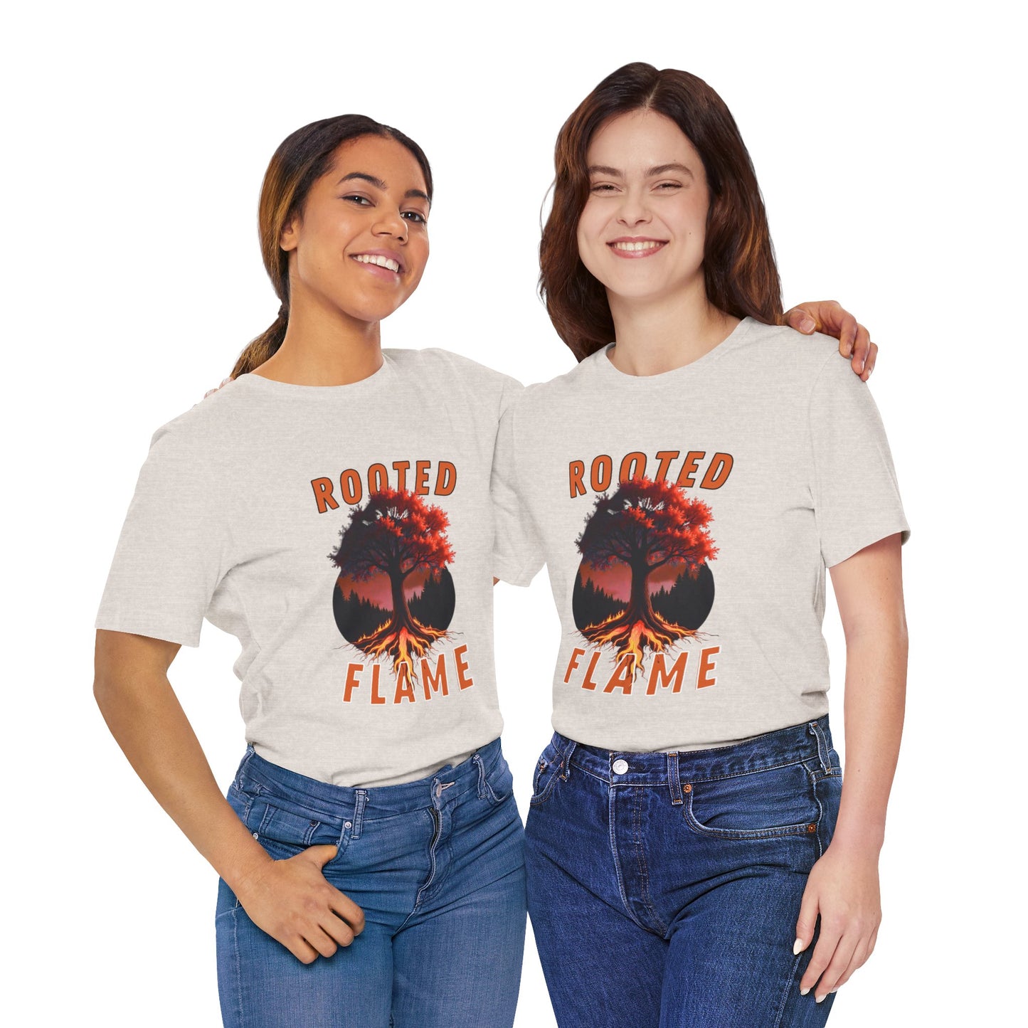 Rooted Flame Unisex Tee - Nature-Inspired Graphic Shirt, Casual Wear, Gift for Nature Lovers, Eco-Friendly Fashion, Fall Vibes