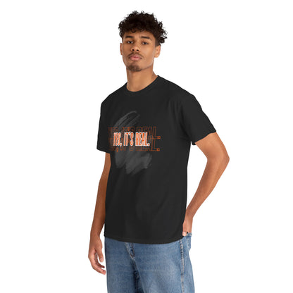 Yes, It's Real Unisex Heavy Cotton Tee - Casual Wear, Gift for Friends, Fashion Statement, Everyday Comfort, Trendy Apparel