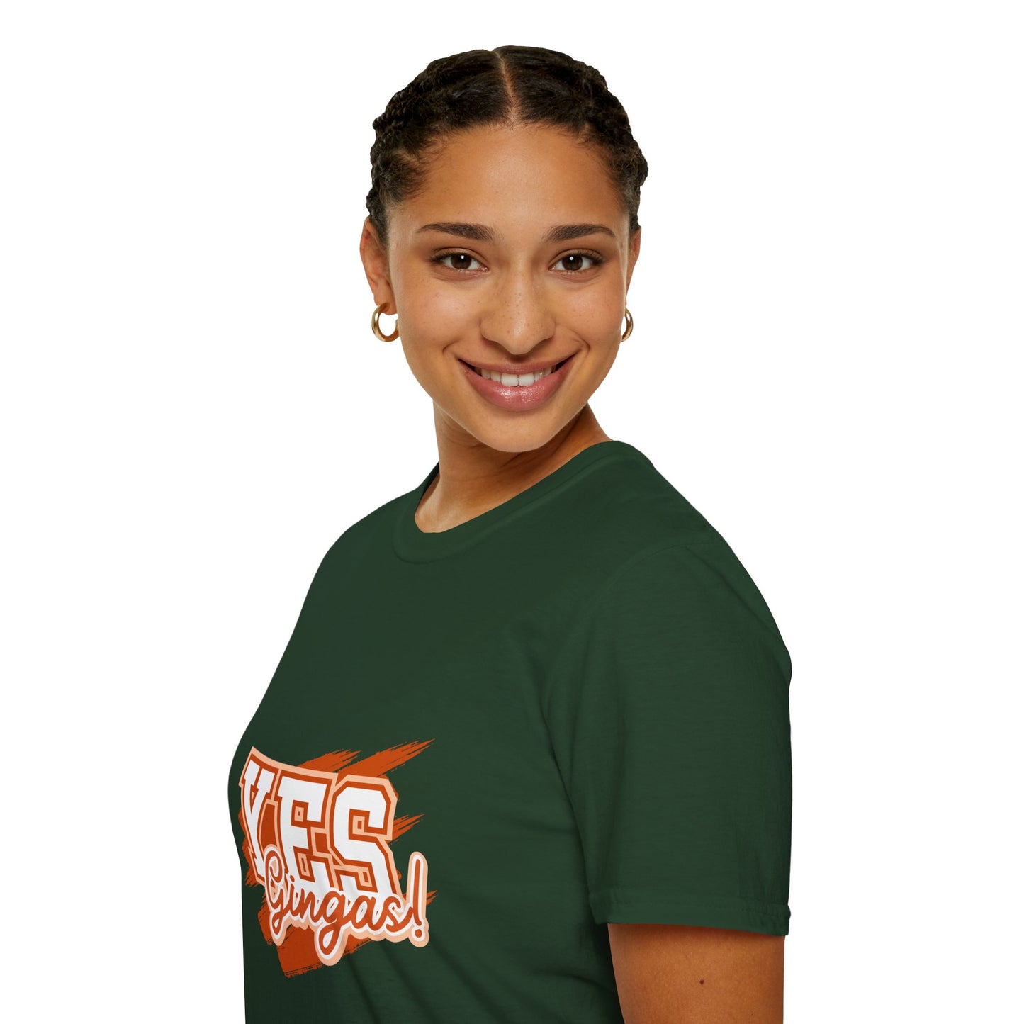 YES GINGAS! Unisex Softstyle T-Shirt, Funny Graphic Tee, Casual Wear, Gift for Friends, Everyday Comfort, Unique Statement Shirt