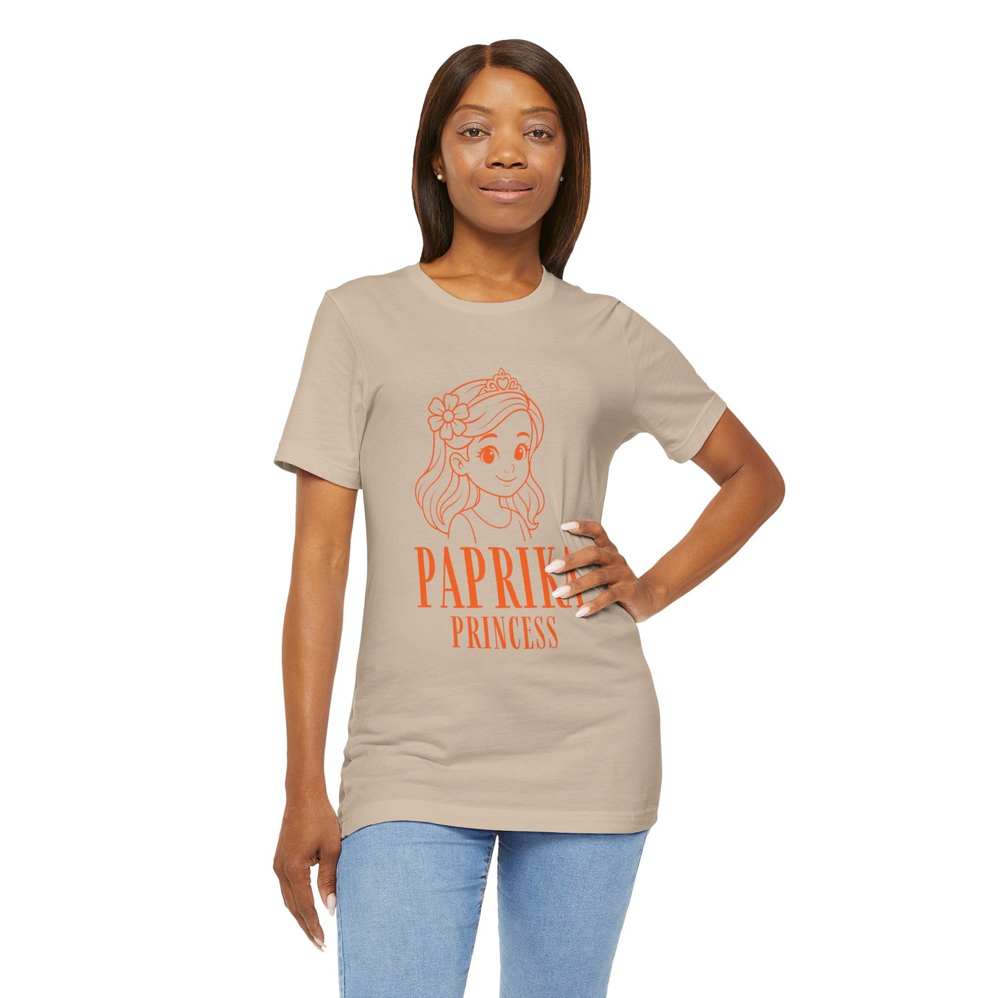 Paprika Princess Unisex Tee - Cute Graphic T-Shirt for Girls, Fun Casual Wear, Birthday Gift, Princess Theme, Gift for Kids