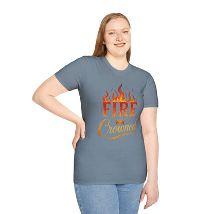 Fire Crowned Unisex Softstyle T-Shirt | Summer Vibes Tee, Gift for Him/Her, Festival Shirt, Casual Wear, Birthday Apparel