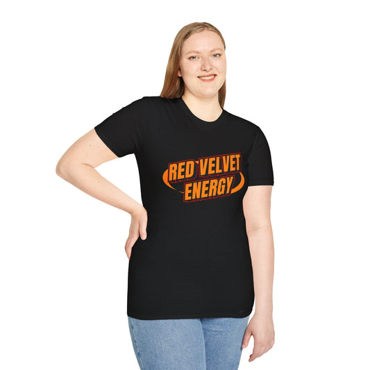 Unisex Softstyle T-Shirt with 'Red Velvet Energy' Design, Casual Tee, Gift for Friends, Fun Graphic Shirt, Energy Vibe Tee