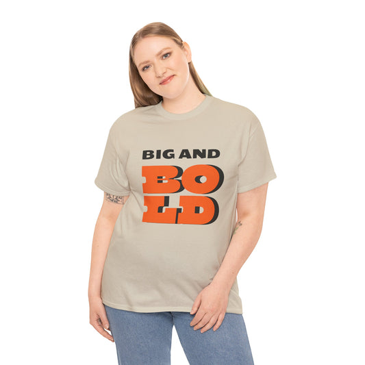 Big and Bold Unisex Heavy Cotton Tee, Casual Wear, Street Style, Gift for Him/Her, Everyday Comfort, Graphic Tee