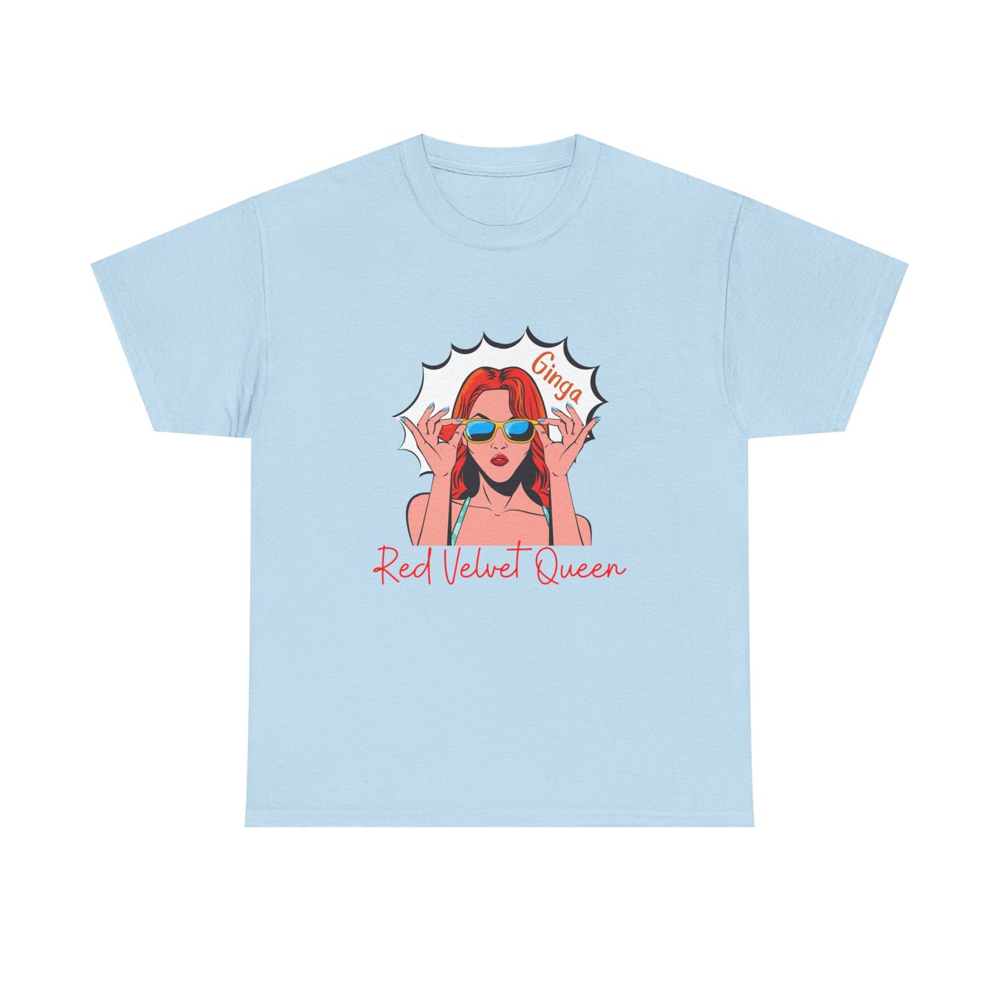 Red Velvet Queen Unisex Tee, Oversized Graphic Shirt, Chic Fashion Top, Retro Summer Wear, Gift for Fashion Lovers