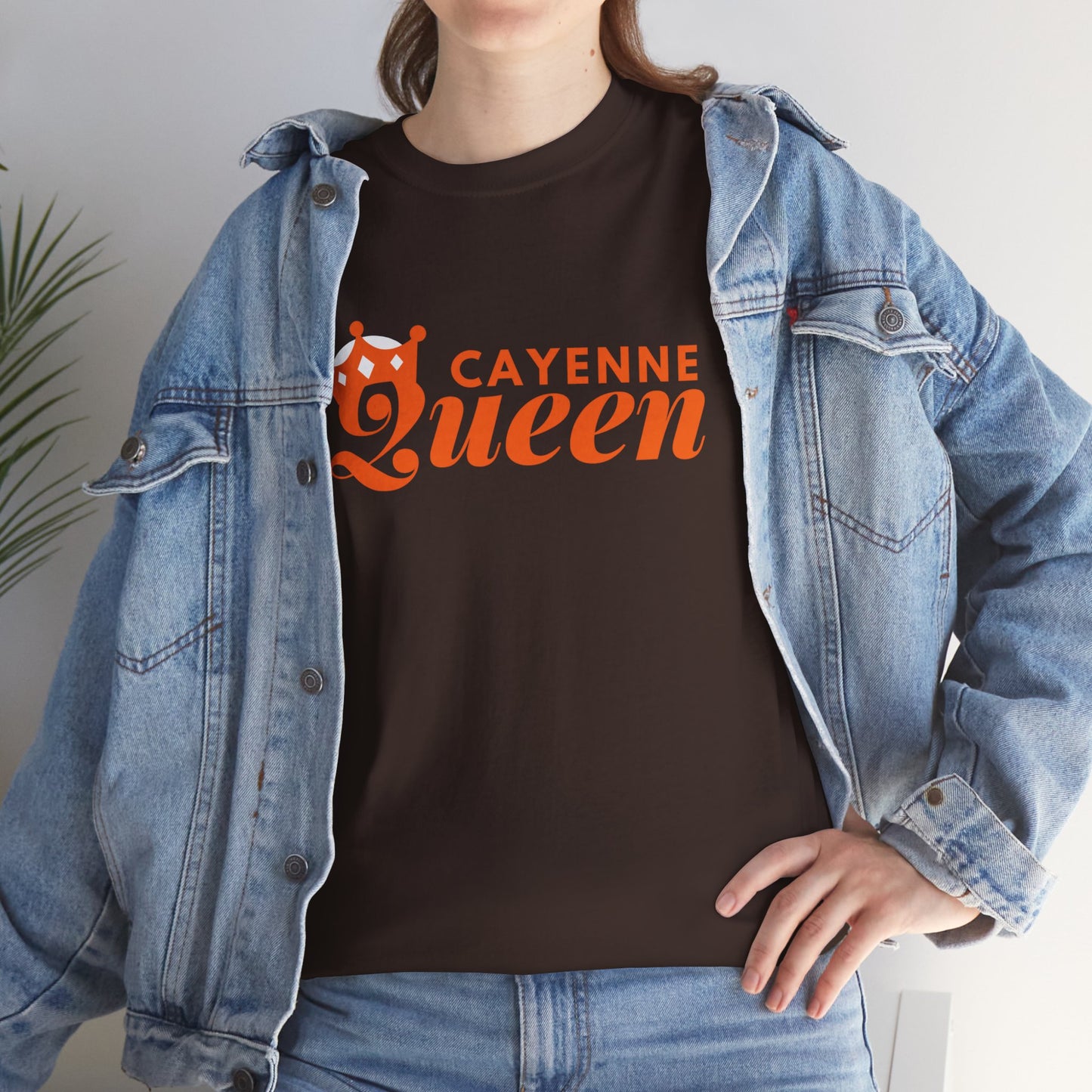 Cayenne Queen Unisex Heavy Cotton Tee, Casual Wear, Gift for Her, Birthday Shirt, Fun Quote Tee, Soft Cotton Top