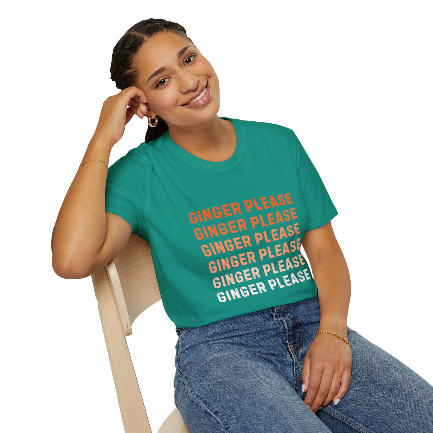 Ginger Please Unisex Softstyle T-Shirt, Funny Graphic Tee, Gift for Ginger Lovers, Casual Wear, Summer Fashion, Statement Shirt