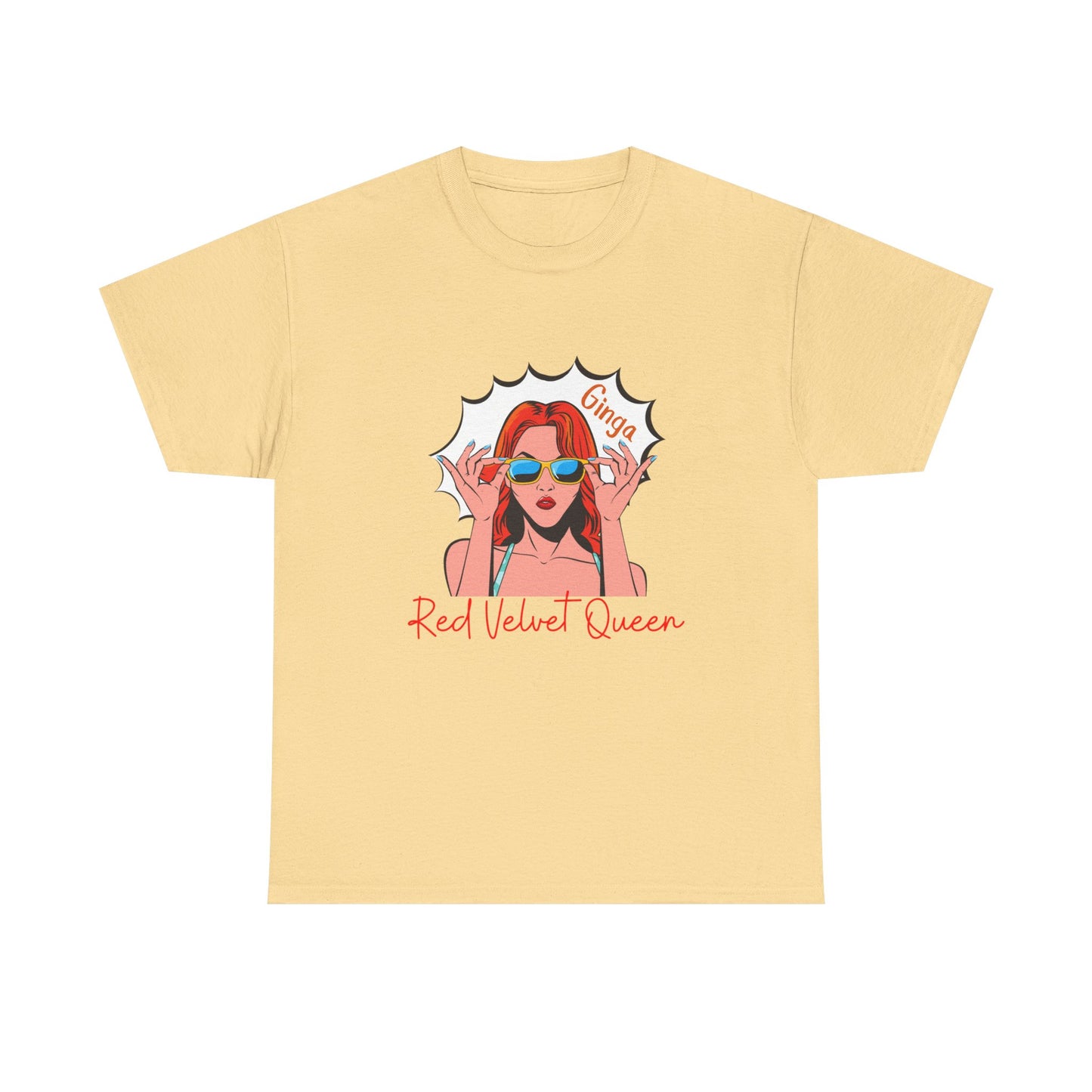 Red Velvet Queen Unisex Tee, Oversized Graphic Shirt, Chic Fashion Top, Retro Summer Wear, Gift for Fashion Lovers