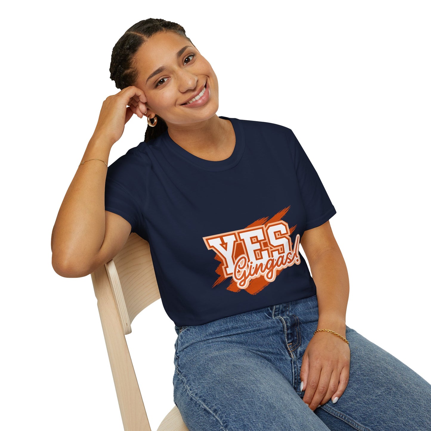 YES GINGAS! Unisex Softstyle T-Shirt, Funny Graphic Tee, Casual Wear, Gift for Friends, Everyday Comfort, Unique Statement Shirt
