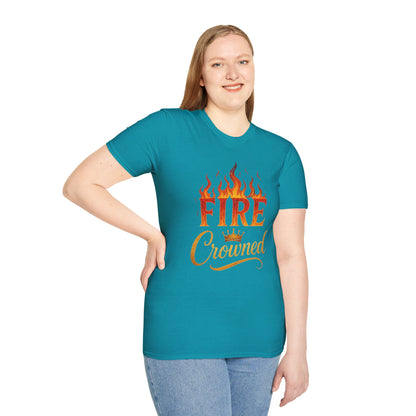 Fire Crowned Unisex Softstyle T-Shirt | Summer Vibes Tee, Gift for Him/Her, Festival Shirt, Casual Wear, Birthday Apparel