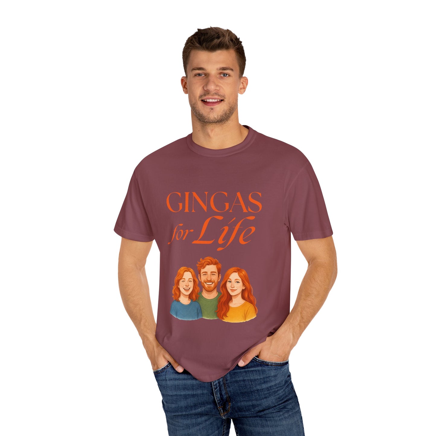 Gingas for Life T-Shirt, Fun T-Shirt for Redheads, Unisex Gift for Friends, Casual Wear, Celebration Tee