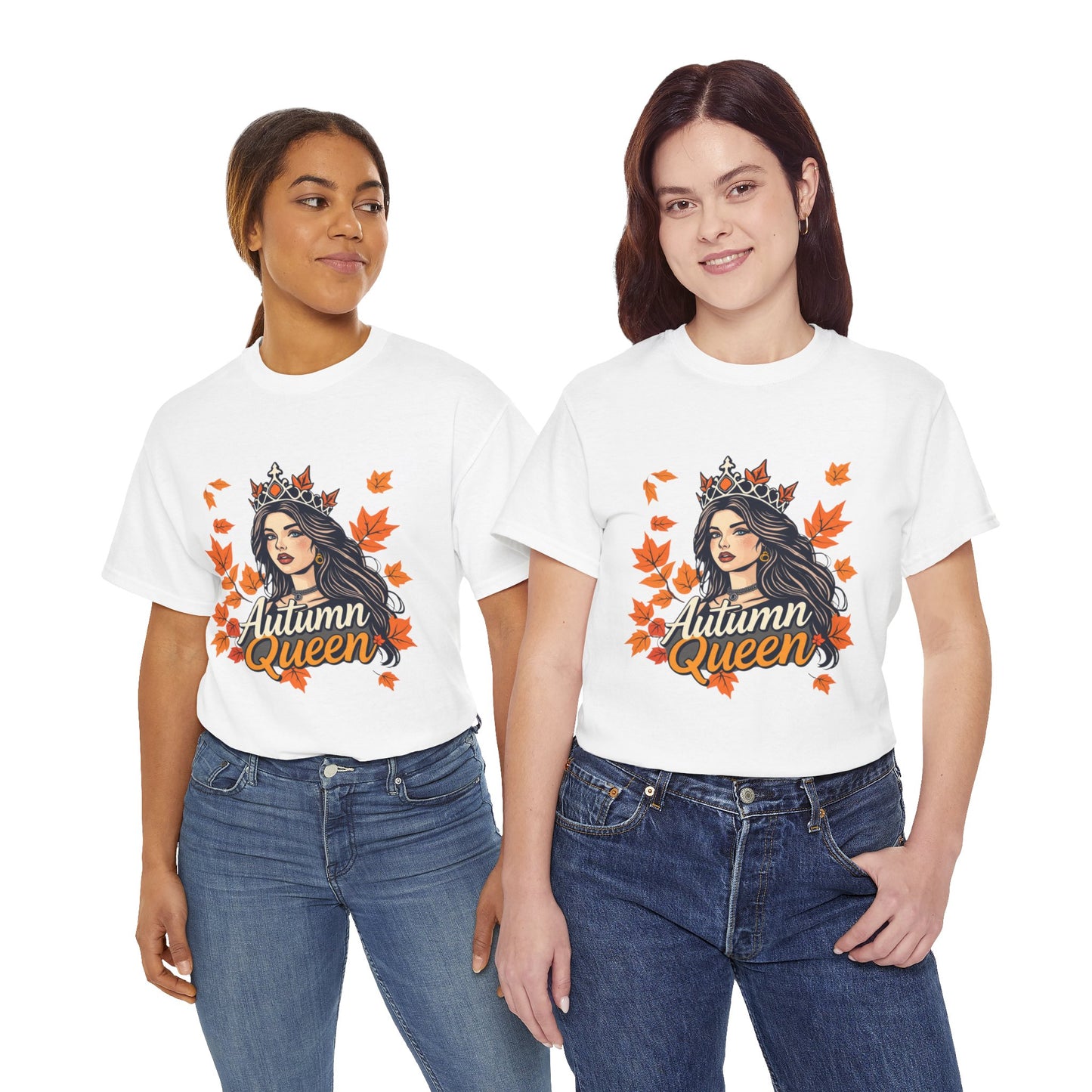 Autumn Queen Heavy Cotton Tee, Cozy Fall Shirt, Seasonal Fashion, Gift for Her, Fall Wardrobe Essential