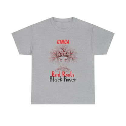 Empowering Art Tee: GINGA, Red Boots, Black Power, Unisex Cotton Shirt, Black History Month, Gifts for Activists, Statement Apparel