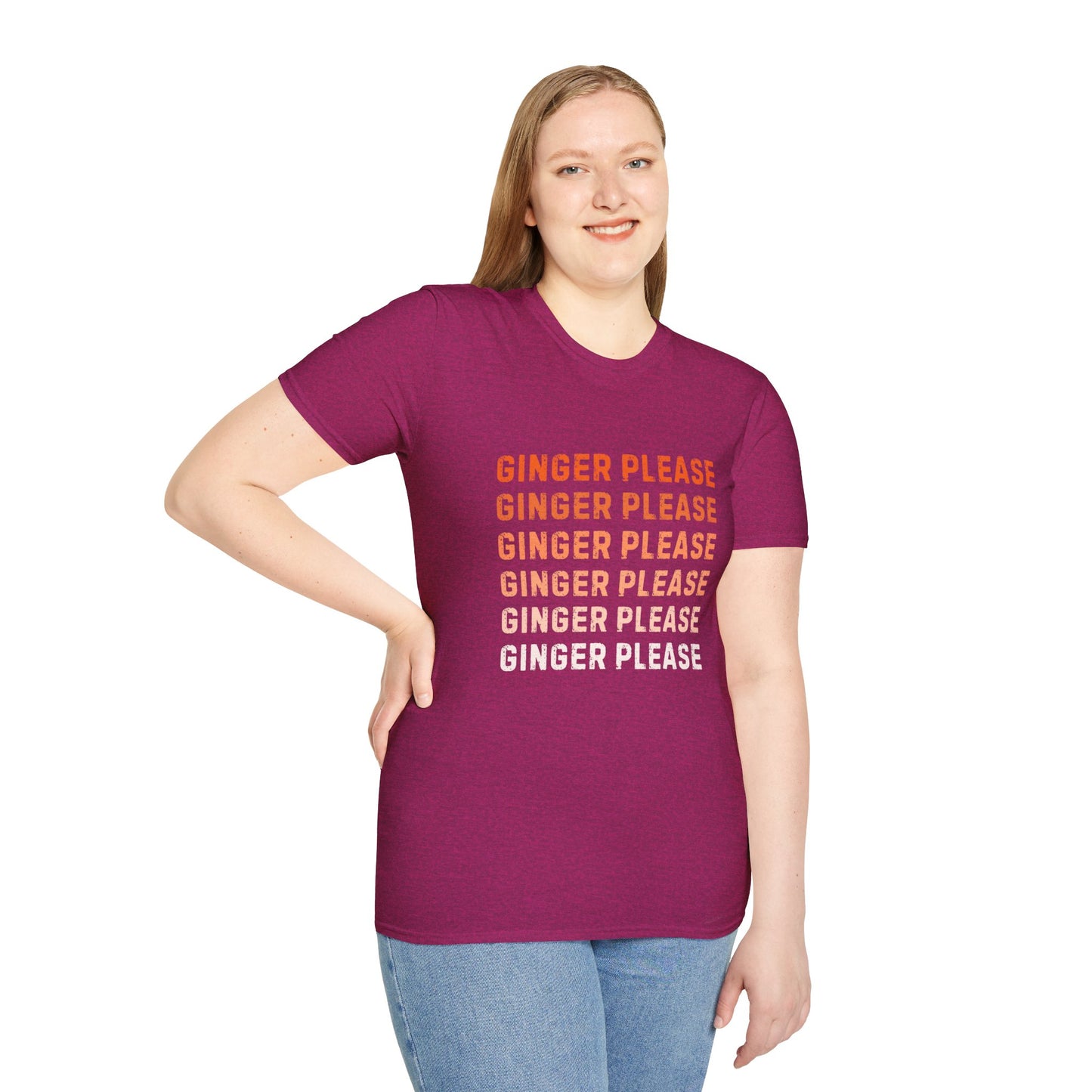 Ginger Please Unisex Softstyle T-Shirt, Funny Graphic Tee, Gift for Ginger Lovers, Casual Wear, Summer Fashion, Statement Shirt