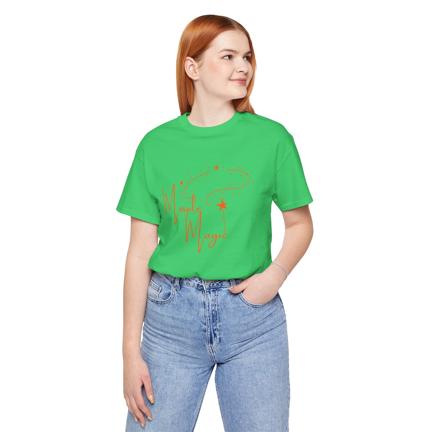 Maple Magic Unisex Tee, Cute Graphic Shirt, Fall Apparel, Seasonal Gift, Nature Lover T-Shirt, Cozy Vibes Fashion