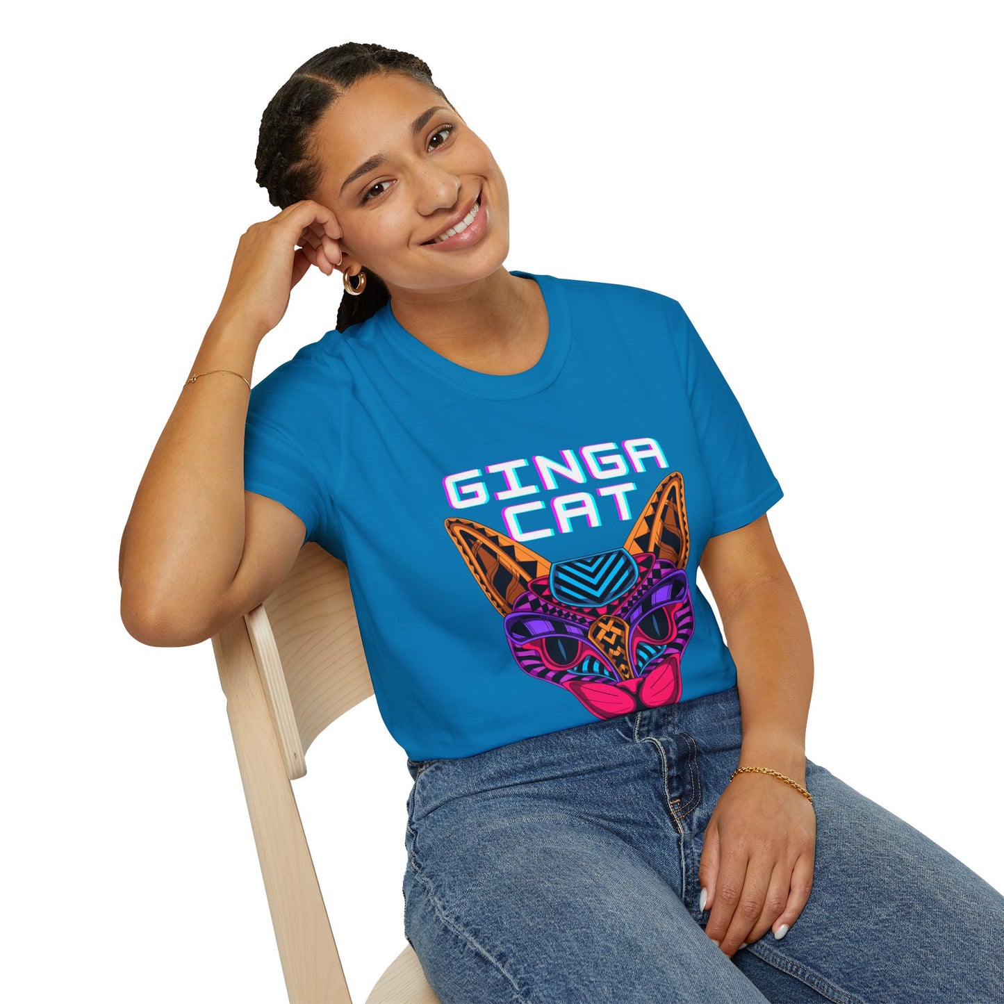 Vibrant Ginga Cat T-Shirt | Unisex Tee, Cat Lover Gift, Colorful Graphic Tee, Fun Fashion, Unique Casual Wear