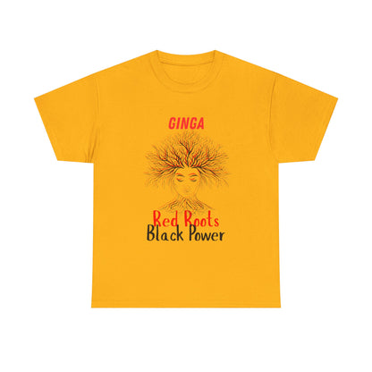 Empowering Art Tee: GINGA, Red Boots, Black Power, Unisex Cotton Shirt, Black History Month, Gifts for Activists, Statement Apparel
