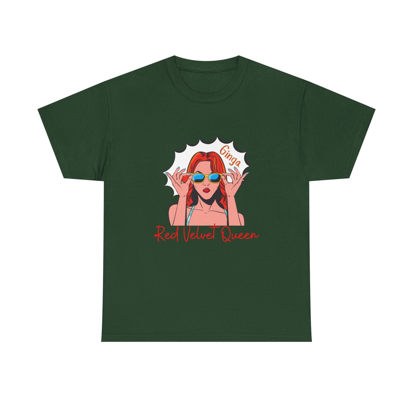 Red Velvet Queen Unisex Tee, Oversized Graphic Shirt, Chic Fashion Top, Retro Summer Wear, Gift for Fashion Lovers