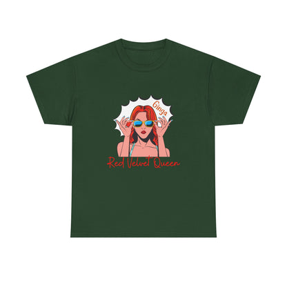 Red Velvet Queen Unisex Tee, Oversized Graphic Shirt, Chic Fashion Top, Retro Summer Wear, Gift for Fashion Lovers