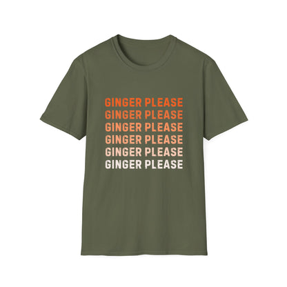 Ginger Please Unisex Softstyle T-Shirt, Funny Graphic Tee, Gift for Ginger Lovers, Casual Wear, Summer Fashion, Statement Shirt