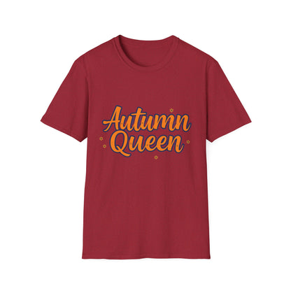 Autumn Queen Unisex Softstyle T-Shirt, Cozy Fall Tee, Gift for Autumn Lover, Seasonal Fashion, Thanksgiving Celebration Top