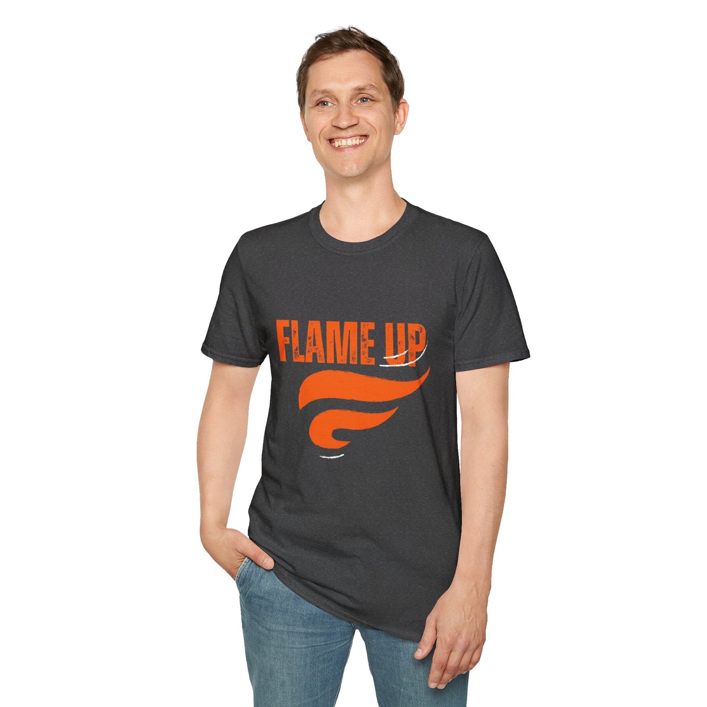 Flame Up Unisex Softstyle T-Shirt - Motivational Graphic Tee, Casual Wear, Workout Apparel, Gift for Fitness Enthusiasts, Bold [...]