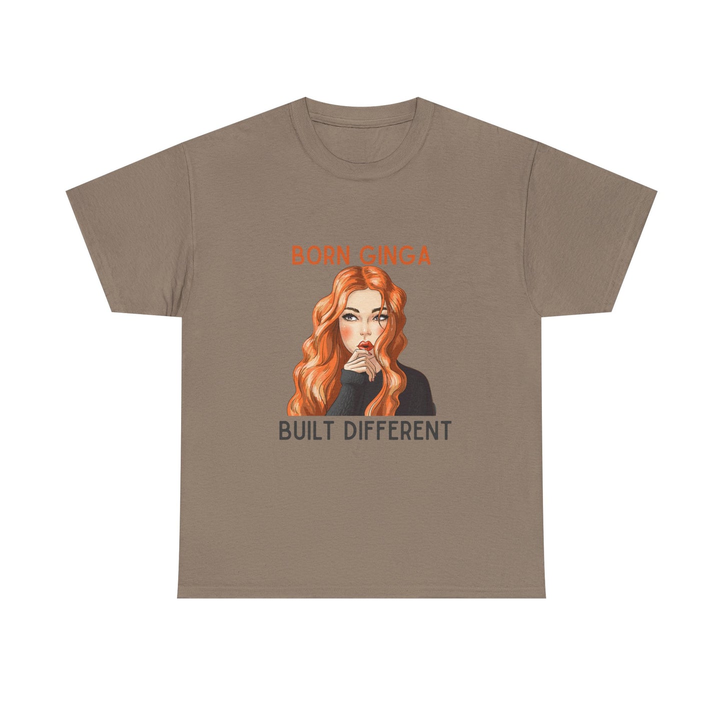 Born Ginga Unisex Heavy Cotton Tee - Built Different, Casual T-Shirt, Unique Graphic Tee, Gift for Her, Trendy Apparel