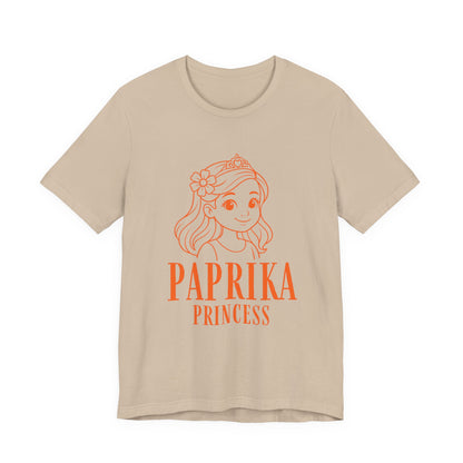 Paprika Princess Unisex Tee - Cute Graphic T-Shirt for Girls, Fun Casual Wear, Birthday Gift, Princess Theme, Gift for Kids