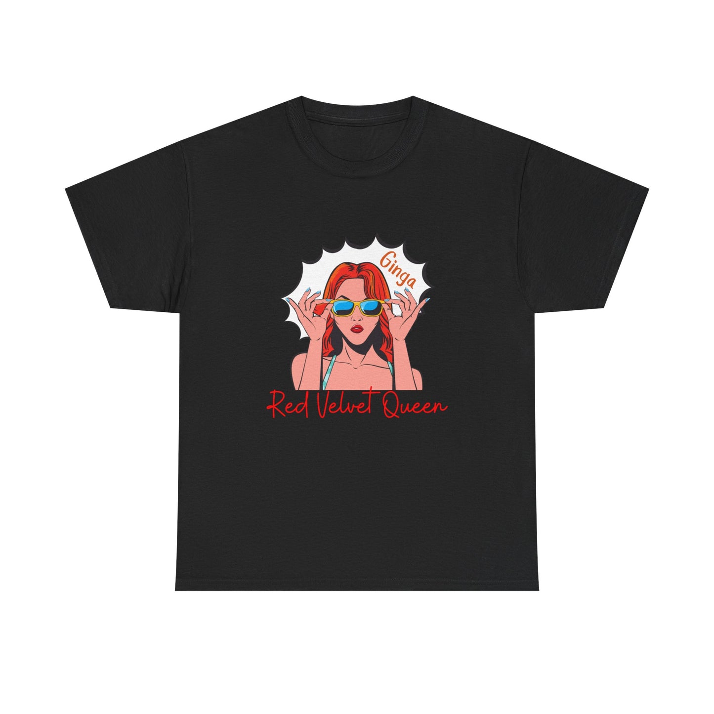 Red Velvet Queen Unisex Tee, Oversized Graphic Shirt, Chic Fashion Top, Retro Summer Wear, Gift for Fashion Lovers