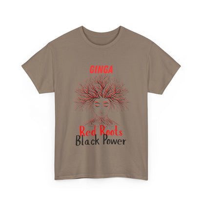 Empowering Art Tee: GINGA, Red Boots, Black Power, Unisex Cotton Shirt, Black History Month, Gifts for Activists, Statement Apparel