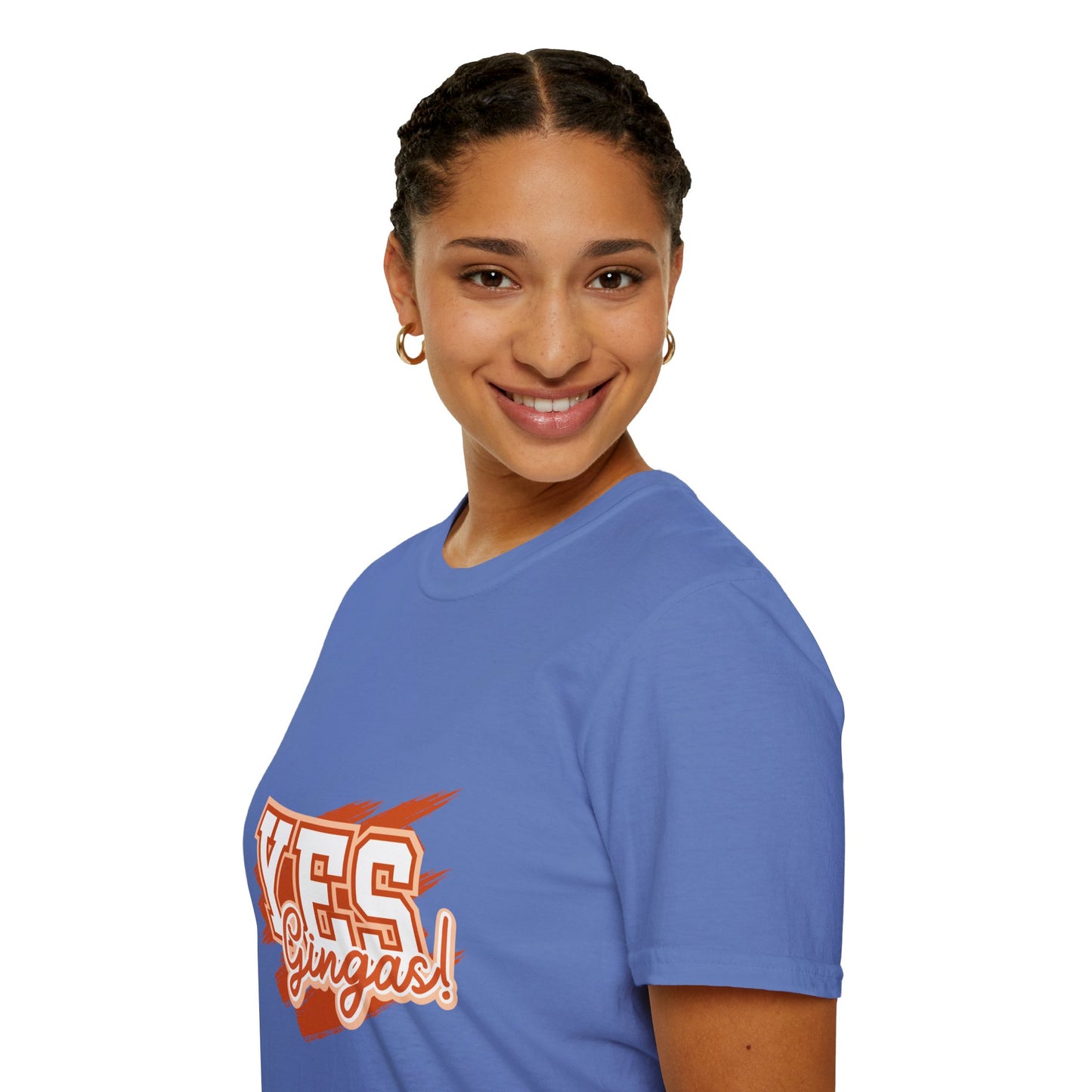 YES GINGAS! Unisex Softstyle T-Shirt, Funny Graphic Tee, Casual Wear, Gift for Friends, Everyday Comfort, Unique Statement Shirt