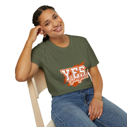 YES GINGAS! Unisex Softstyle T-Shirt, Funny Graphic Tee, Casual Wear, Gift for Friends, Everyday Comfort, Unique Statement Shirt