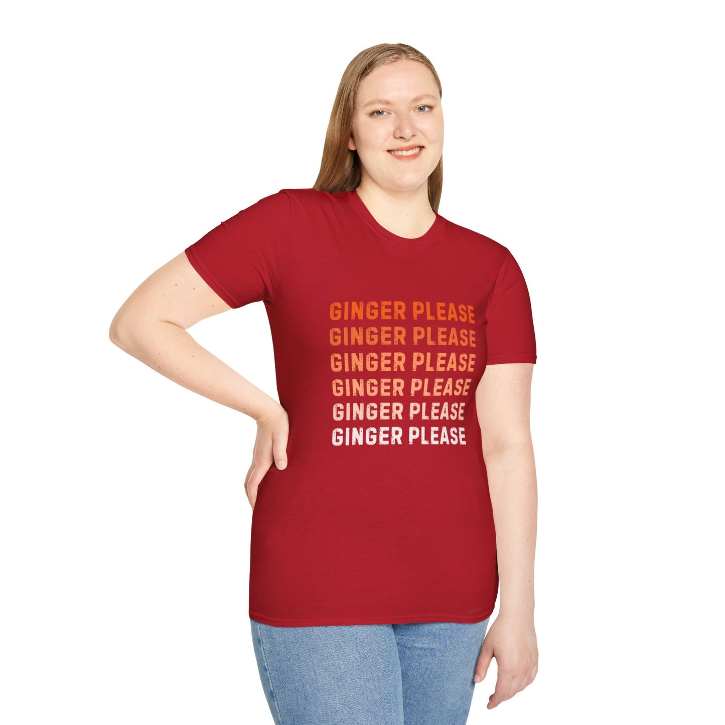 Ginger Please Unisex Softstyle T-Shirt, Funny Graphic Tee, Gift for Ginger Lovers, Casual Wear, Summer Fashion, Statement Shirt