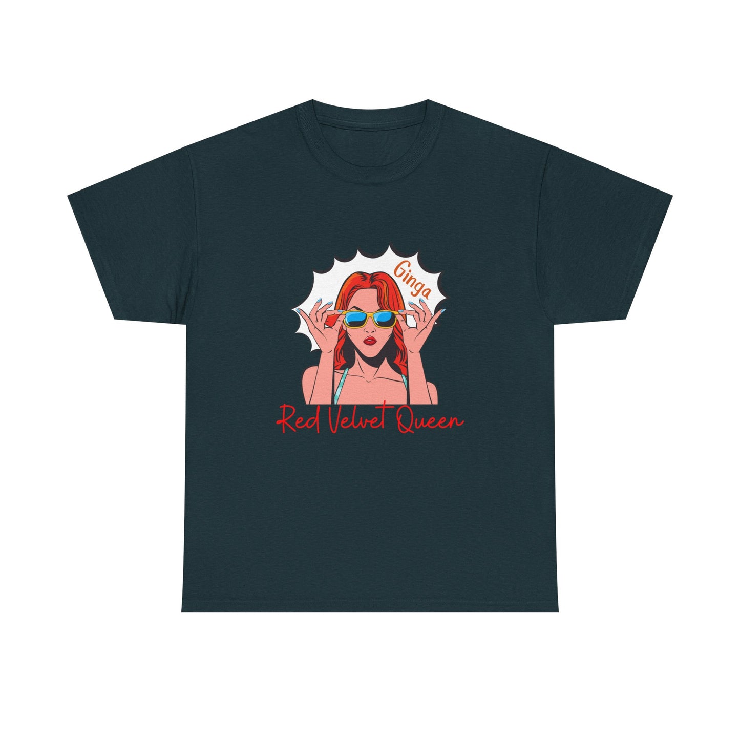 Red Velvet Queen Unisex Tee, Oversized Graphic Shirt, Chic Fashion Top, Retro Summer Wear, Gift for Fashion Lovers