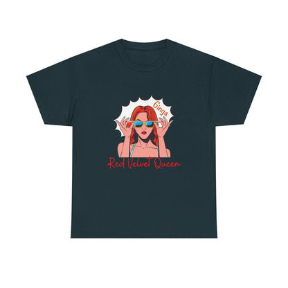 Red Velvet Queen Unisex Tee, Oversized Graphic Shirt, Chic Fashion Top, Retro Summer Wear, Gift for Fashion Lovers