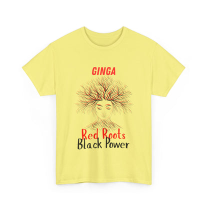 Empowering Art Tee: GINGA, Red Boots, Black Power, Unisex Cotton Shirt, Black History Month, Gifts for Activists, Statement Apparel