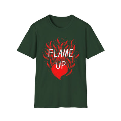 Fiery Motivation Unisex T-Shirt, Flame Up Graphic Tee, Gift for Fitness Lovers, Workout Apparel, Casual Wear