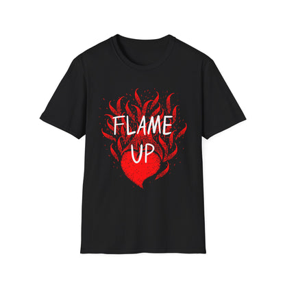 Fiery Motivation Unisex T-Shirt, Flame Up Graphic Tee, Gift for Fitness Lovers, Workout Apparel, Casual Wear