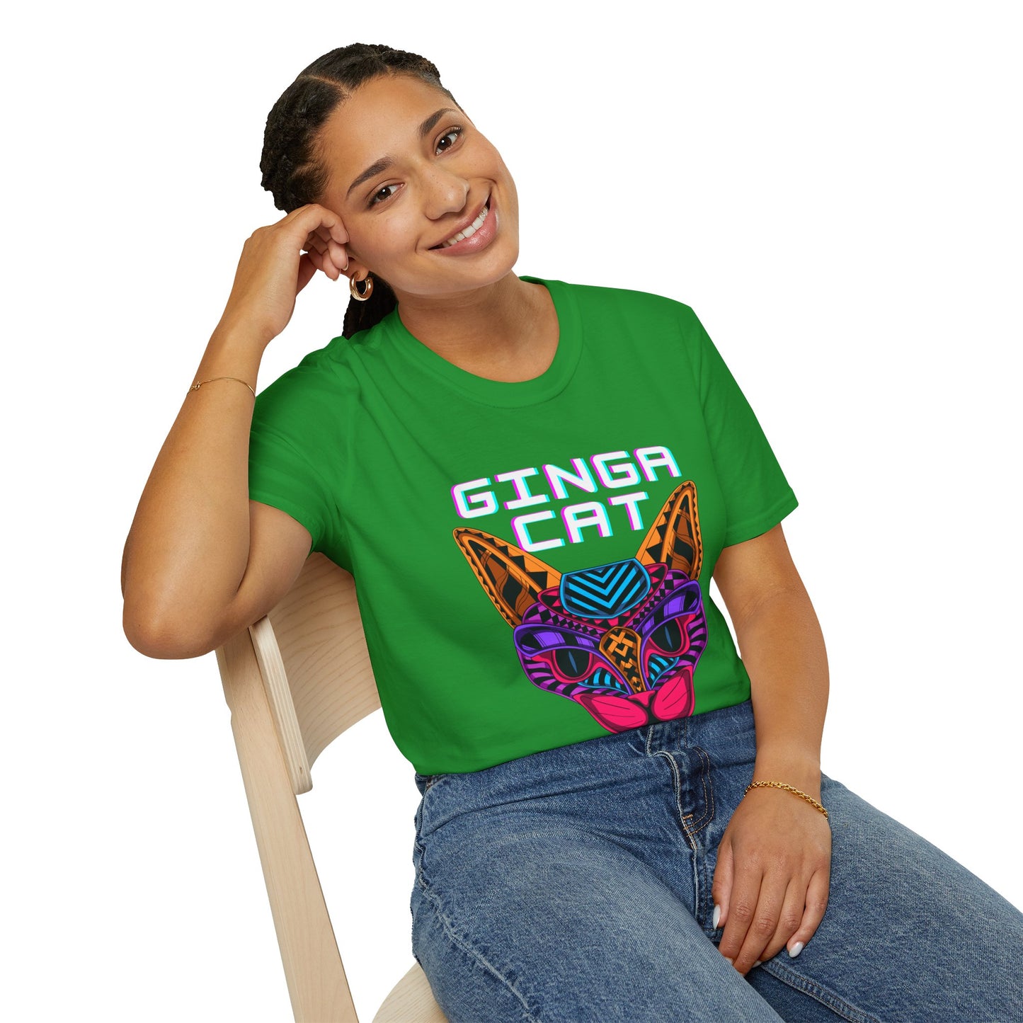 Vibrant Ginga Cat T-Shirt | Unisex Tee, Cat Lover Gift, Colorful Graphic Tee, Fun Fashion, Unique Casual Wear