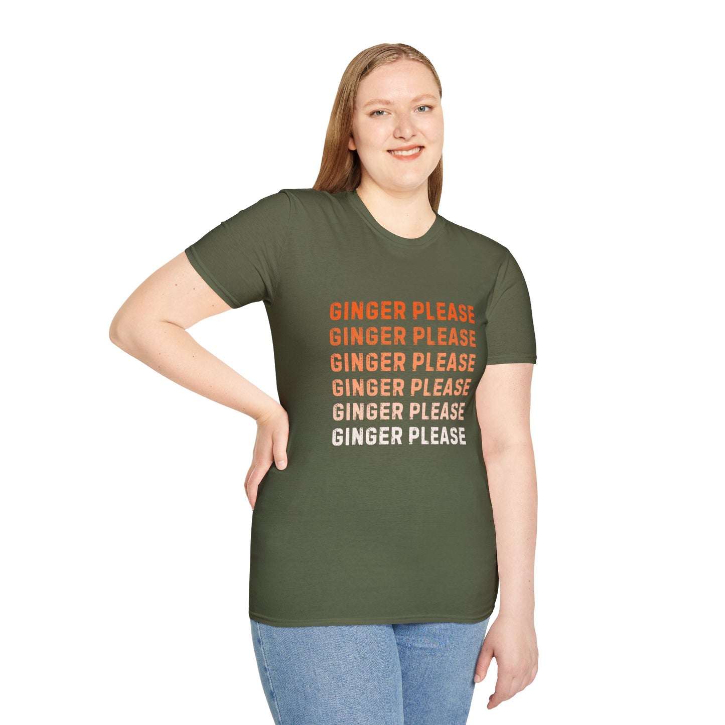 Ginger Please Unisex Softstyle T-Shirt, Funny Graphic Tee, Gift for Ginger Lovers, Casual Wear, Summer Fashion, Statement Shirt