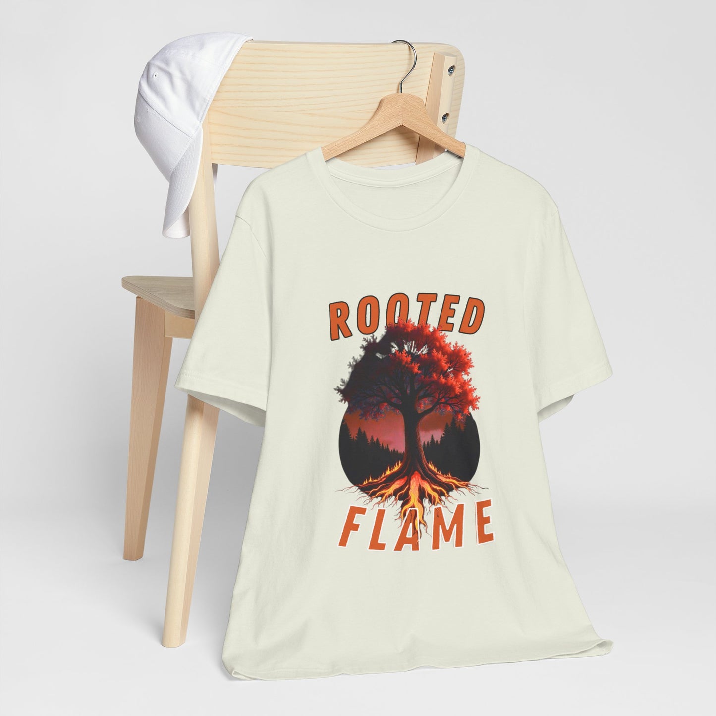 Rooted Flame Unisex Tee - Nature-Inspired Graphic Shirt, Casual Wear, Gift for Nature Lovers, Eco-Friendly Fashion, Fall Vibes