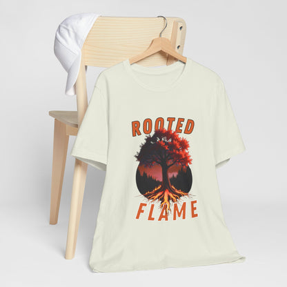 Rooted Flame Unisex Tee - Nature-Inspired Graphic Shirt, Casual Wear, Gift for Nature Lovers, Eco-Friendly Fashion, Fall Vibes
