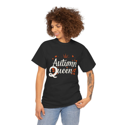 Autumn Queen Tee - Unisex Heavy Cotton T-Shirt, Fall Fashion, Seasonal Apparel, Gift for Her, Thanksgiving Style