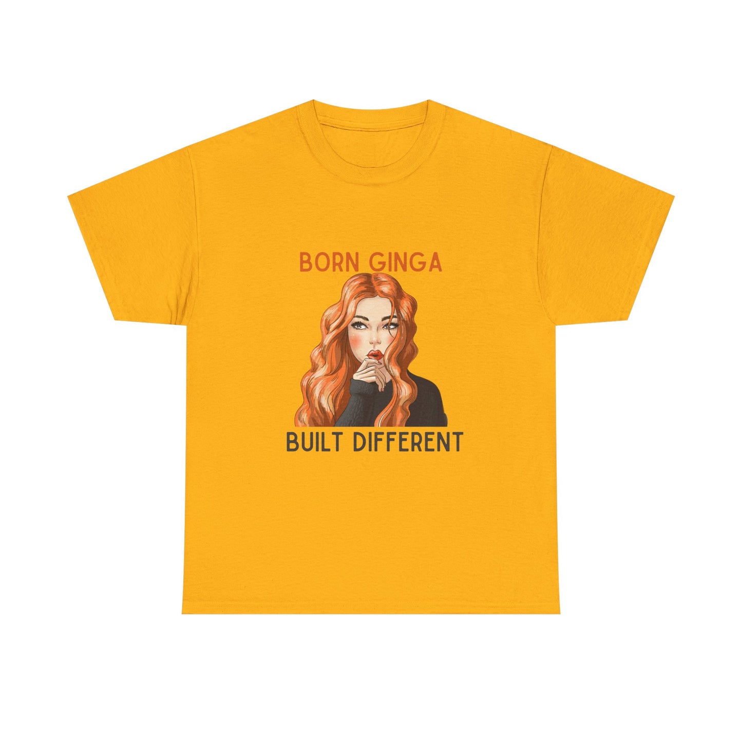 Born Ginga Unisex Heavy Cotton Tee - Built Different, Casual T-Shirt, Unique Graphic Tee, Gift for Her, Trendy Apparel