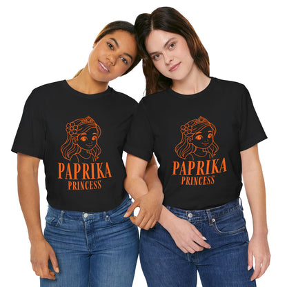 Paprika Princess Unisex Tee - Cute Graphic T-Shirt for Girls, Fun Casual Wear, Birthday Gift, Princess Theme, Gift for Kids