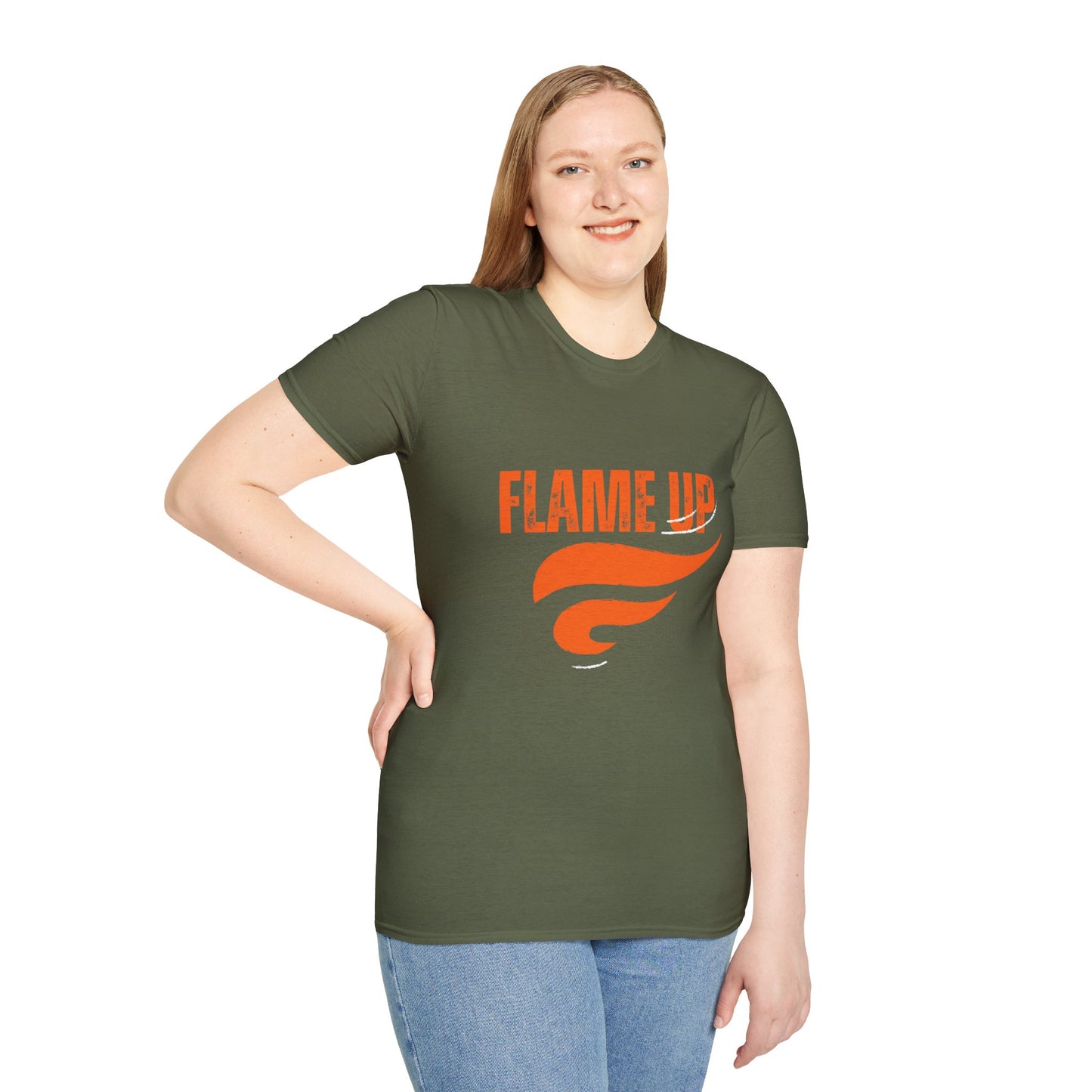 Flame Up Unisex Softstyle T-Shirt - Motivational Graphic Tee, Casual Wear, Workout Apparel, Gift for Fitness Enthusiasts, Bold [...]