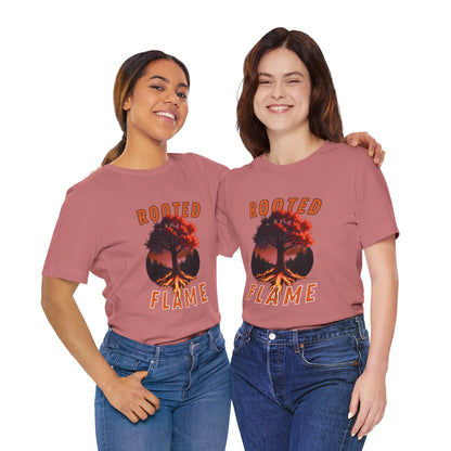 Rooted Flame Unisex Tee - Nature-Inspired Graphic Shirt, Casual Wear, Gift for Nature Lovers, Eco-Friendly Fashion, Fall Vibes
