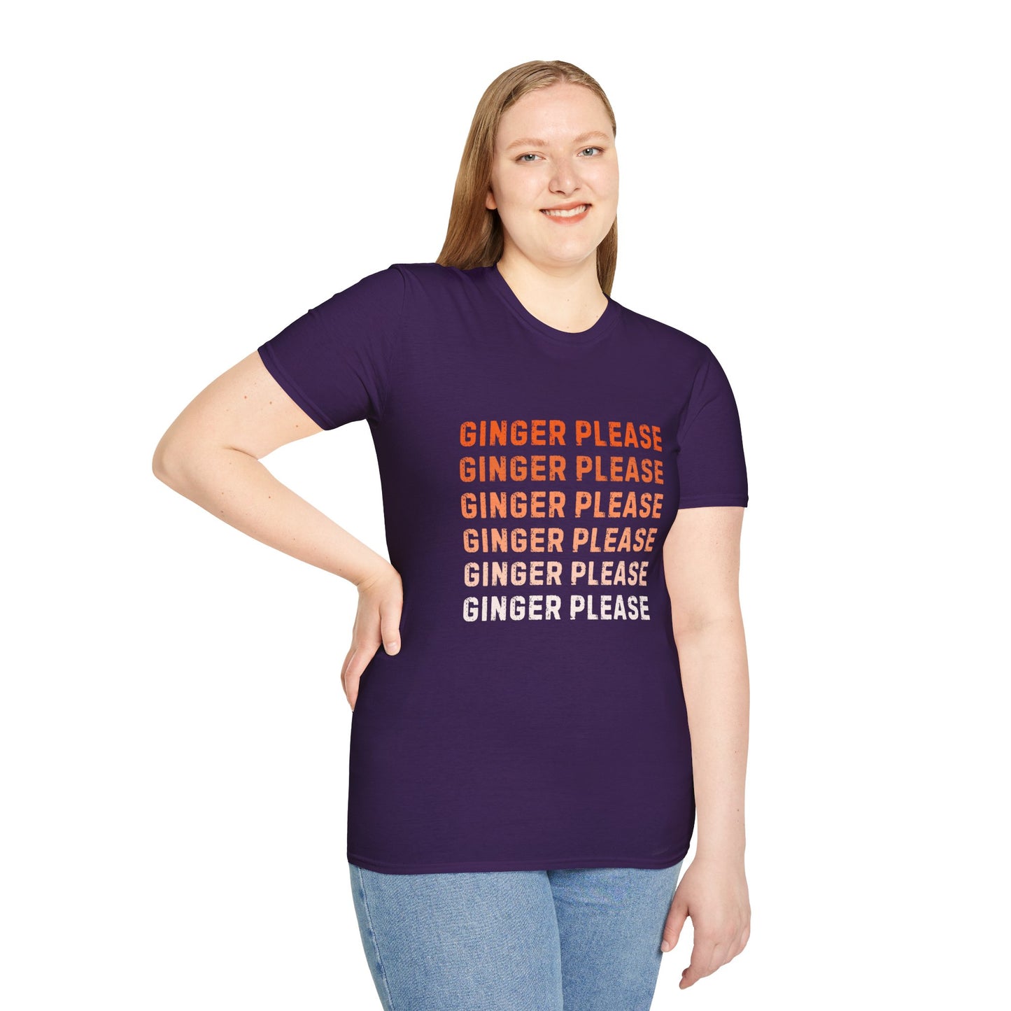 Ginger Please Unisex Softstyle T-Shirt, Funny Graphic Tee, Gift for Ginger Lovers, Casual Wear, Summer Fashion, Statement Shirt