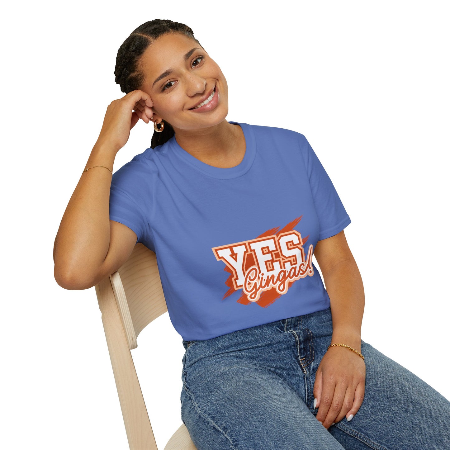 YES GINGAS! Unisex Softstyle T-Shirt, Funny Graphic Tee, Casual Wear, Gift for Friends, Everyday Comfort, Unique Statement Shirt